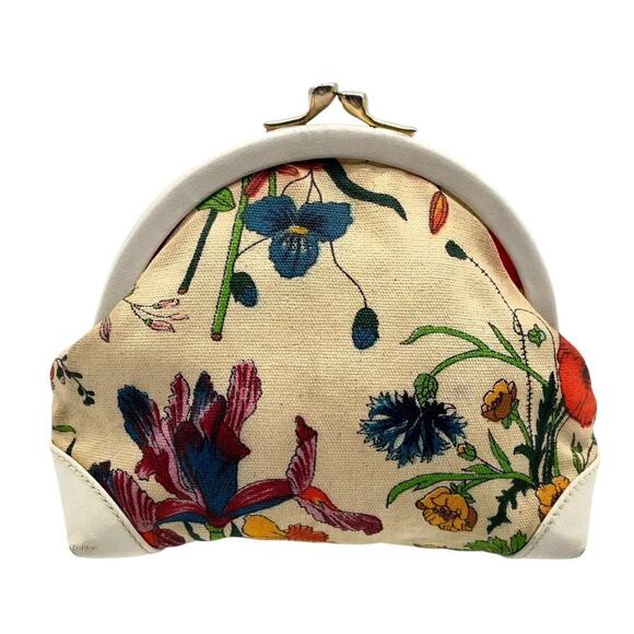 Gucci Floral Vintage Retro Kiss-lock Purse Clutch Rare - Picture 2 of 16